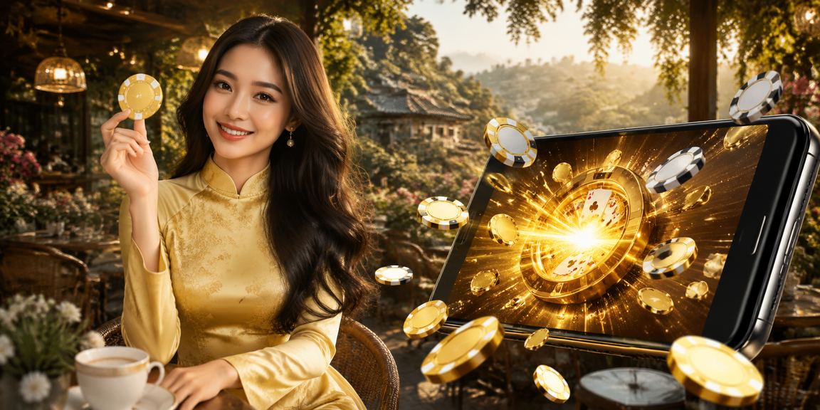 Người mặc áo dài truyền thống Đà Lạt tham gia trò chơi bài card game trực tuyến