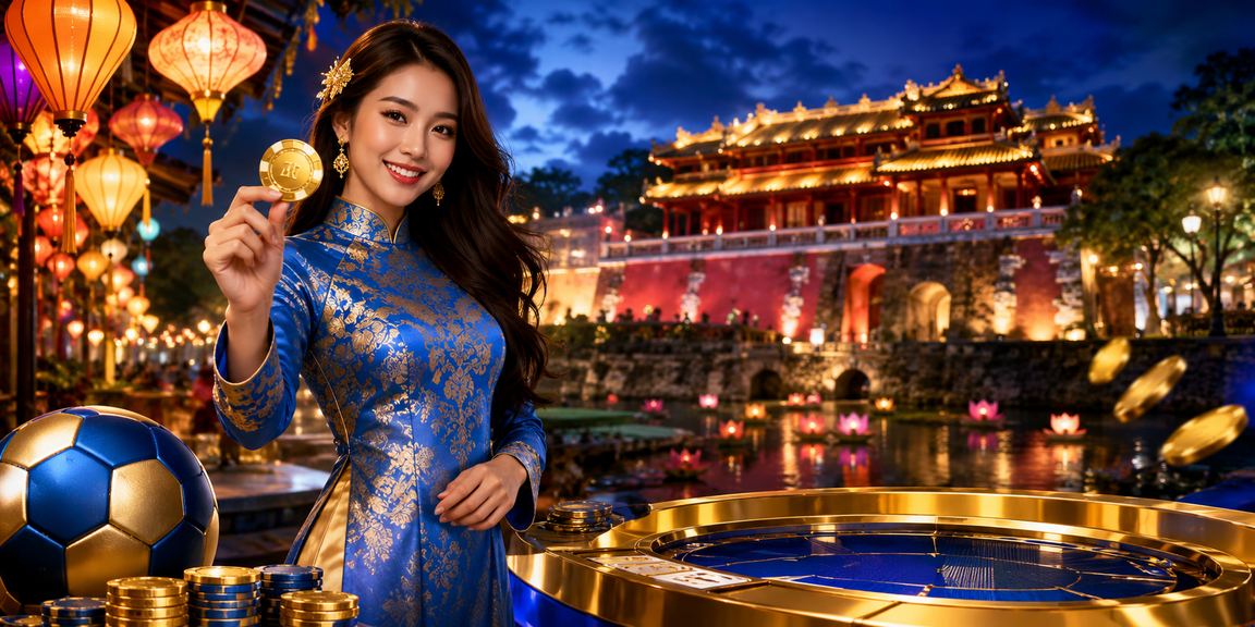 Người phụ nữ mặc áo dài tại Huế theo dõi kết quả cá cược thể thao trực tuyến