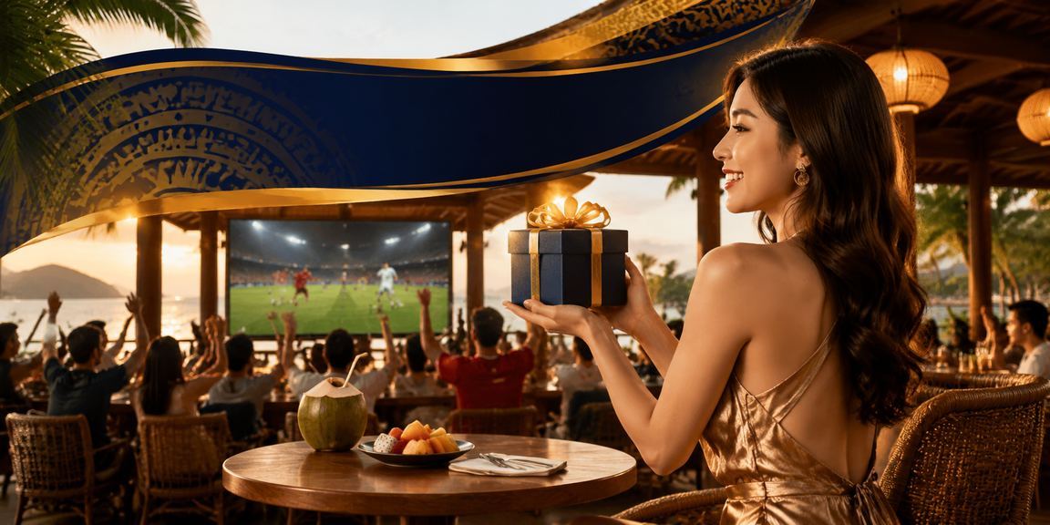 Du khách tại Phú Quốc thư giãn bên ly cà phê và theo dõi kết quả xổ số trên điện thoại